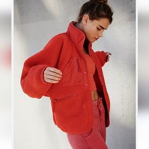 Free People Cherry Bomb Fleece Jacket